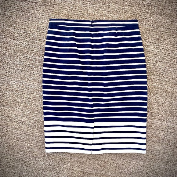 J. Crew Navy/White Striped Colorblock Pencil Skirt - Picture 5 of 11